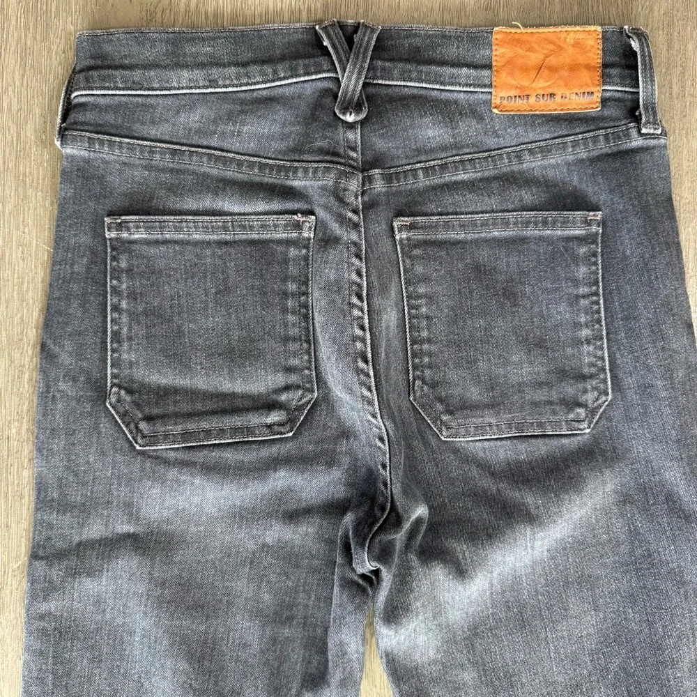 J. Crew Point Sur Denim Jeans Black Button Fly Bootcut Square Pockets 26